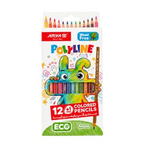 مداد رنگی 12+1 رنگ آریا مدل Polyline